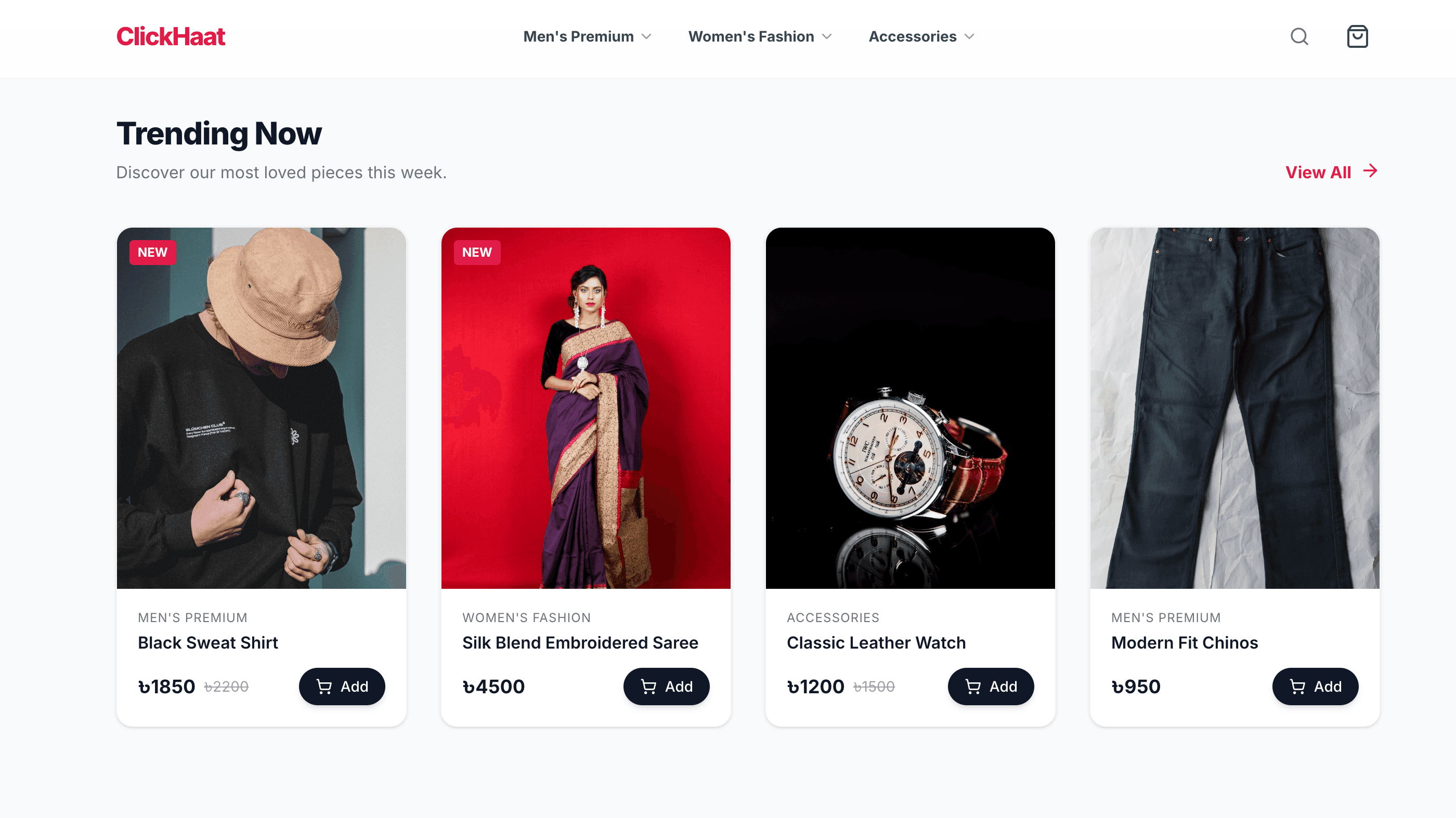 ClickHaat: Custom built e-commerce website